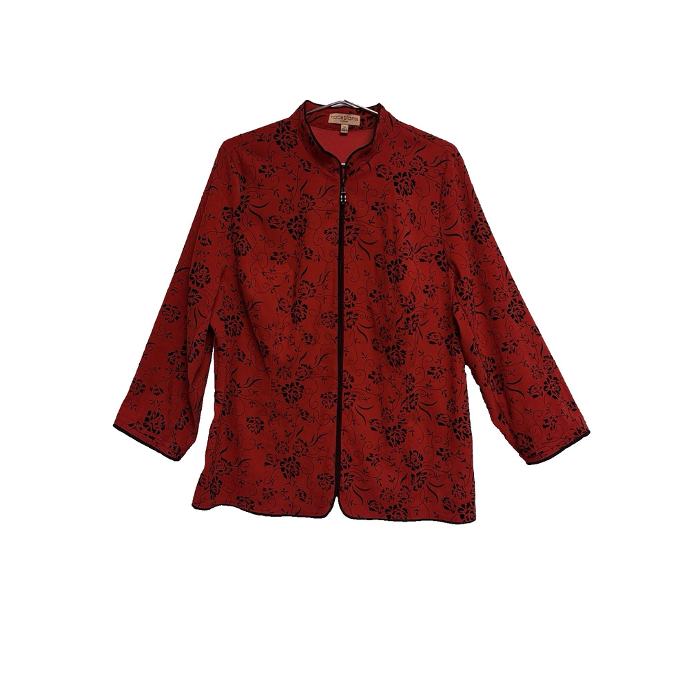 Notations Red Black Women's Top Size 2X
